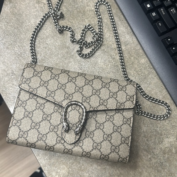 Dionysus printed costed canvas shoulder bag - Picture 3 of 5